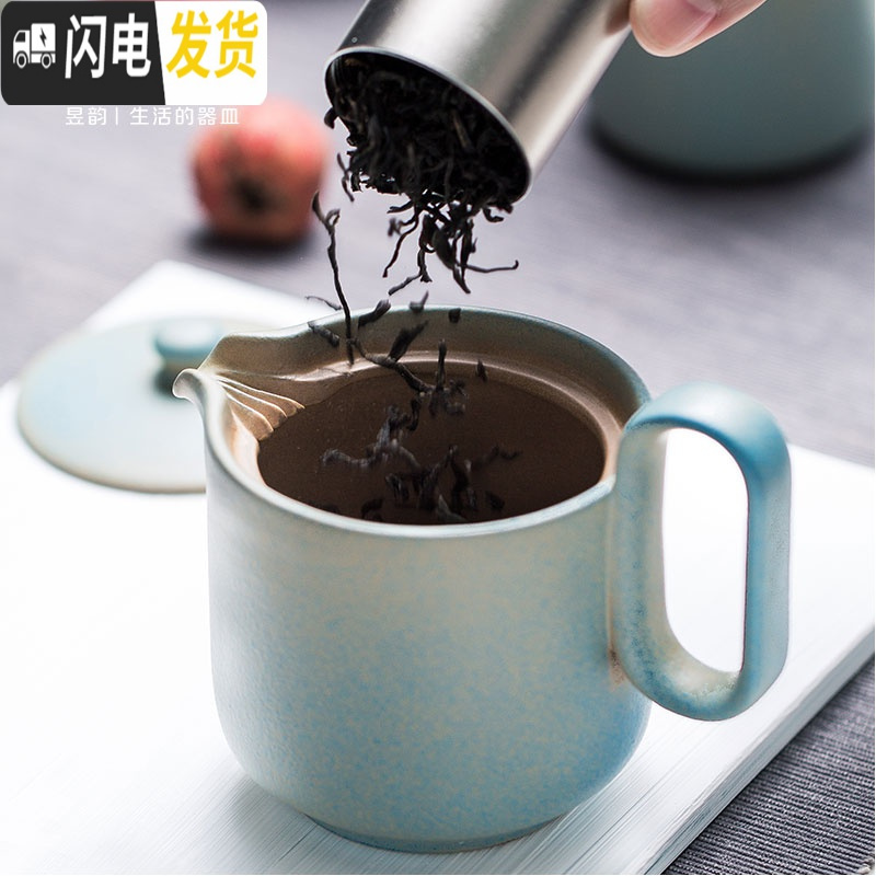 三维工匠 功夫茶具套装 家用现代简约陶瓷茶壶茶杯整套日式茶道礼盒装 黑陶•墨淞套装 10件