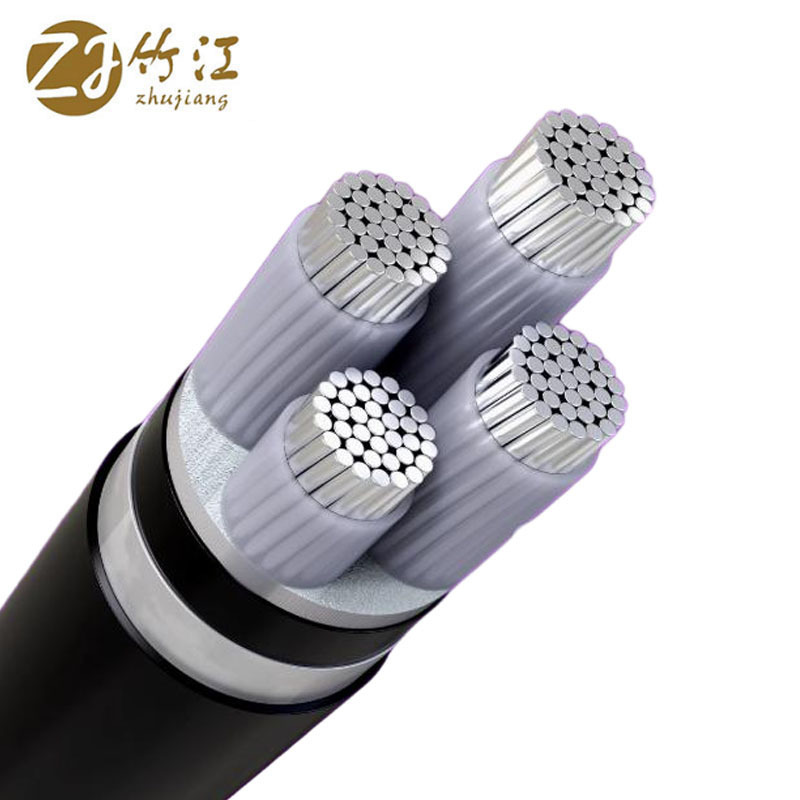 竹江 铝芯铠装电力电缆 YJLV22-0.6/1KV-3*25+2*16 米高清大图