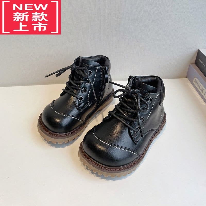 可莉允女童鞋子皮靴儿童靴子马丁靴新款女孩韩系洋气时髦秋冬季潮图片