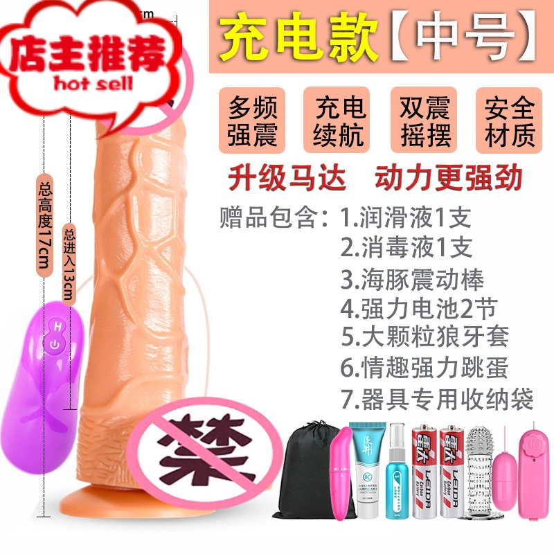 仿真假阳具阴茎女用品性自慰器女性高潮棒专用成人情趣用具男娃娃欢乐小鸟 充电款[中号]+润滑液+消毒液+震动棒+电仿真器具
