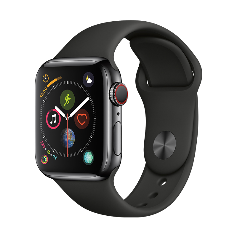 Apple Watch Series4 智能手表 GPS+蜂窝网络款 40毫米 深空黑色不锈钢表壳搭配深空黑色米兰尼斯表带