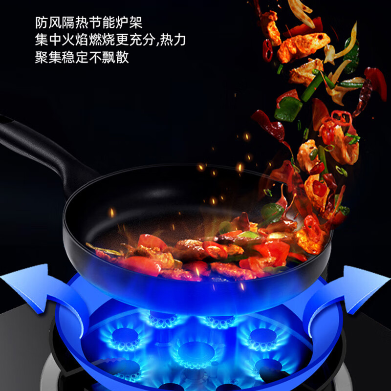 志高(CHIGO)F216A双灶眼燃气灶(天然气)5.2KW大火力 台式嵌入式两用蓝焰炫火灶具