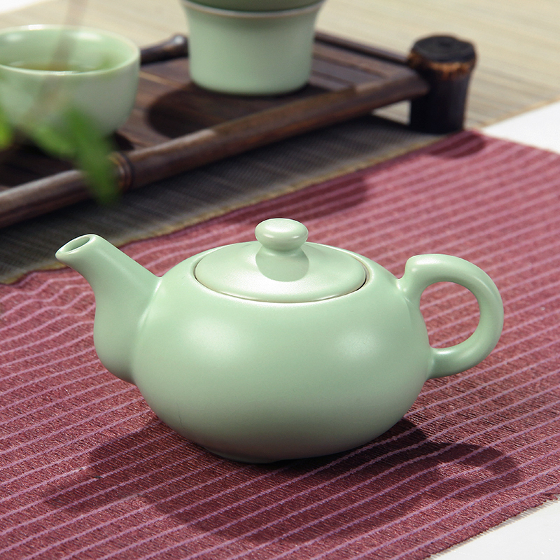 常生源 功夫茶具套装 仿宋汝窑开片茶壶茶杯陶瓷茶漏整套 汝窑怡然