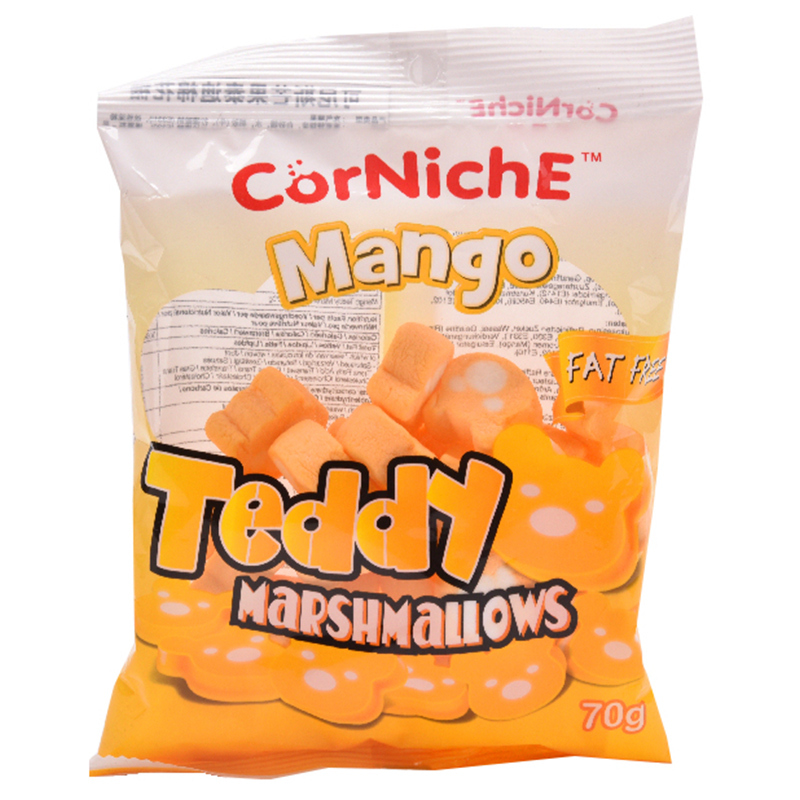 可尼斯(Corniche)芒果味泰迪棉花糖70g 菲律宾进口儿童休闲零食糖果喜糖软糖