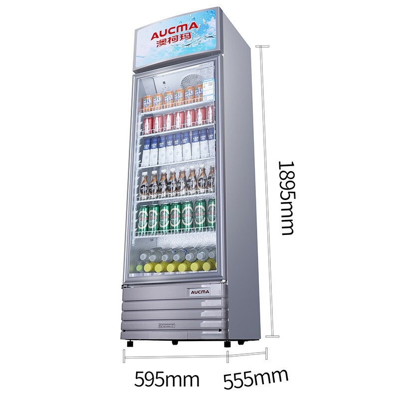澳柯玛(AUCMA)278升冷藏展示柜商用立式冰箱保鲜饮料冷柜 超市啤酒水果冷藏柜保鲜柜单门展示柜SC-278NE