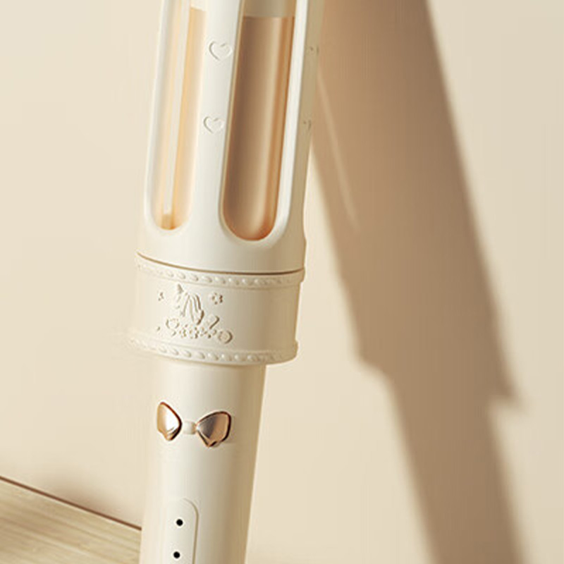 雷瓦自动卷发棒进发口加宽三挡温控声音轻柔微弱奶茶白RB-8705高清大图