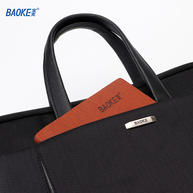 宝克(BAOKE)GW1009 商务手提包/涤纶布会议包 黑色 1个高清大图