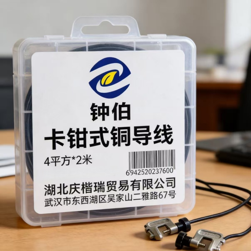 钟伯 卡钳式铜导线 4平方*2米 条高清大图