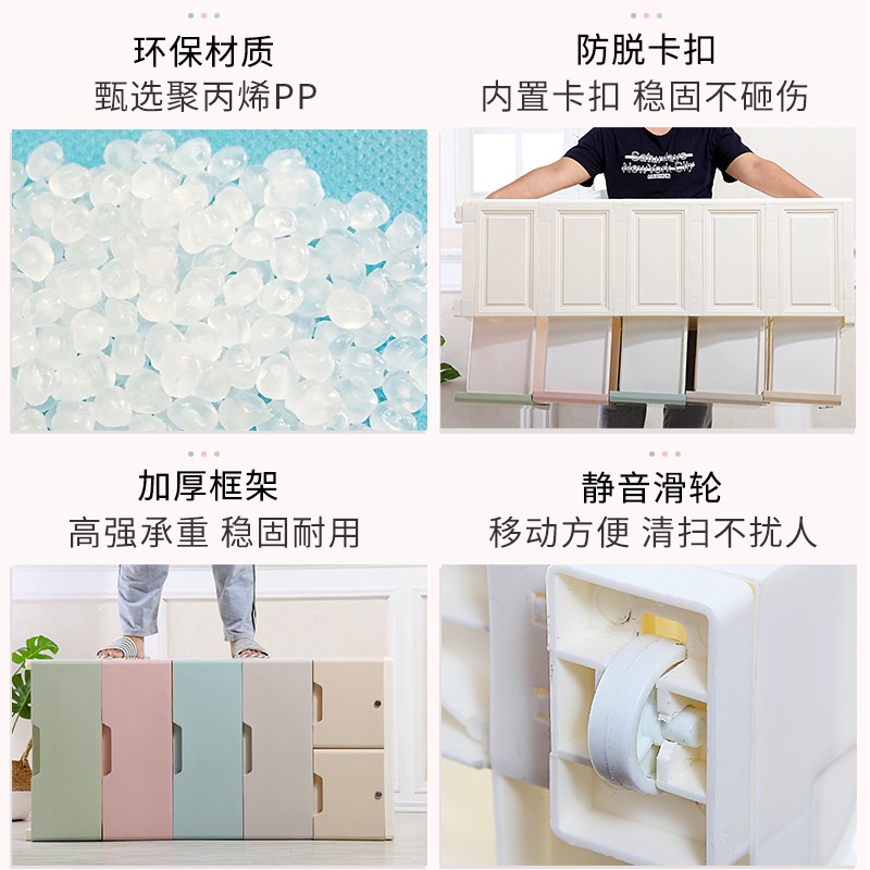 收纳柜抽屉式宝宝衣柜组合塑料柜子婴儿童储物衣橱箱五斗鞋柜收纳柜 三维工匠高清大图
