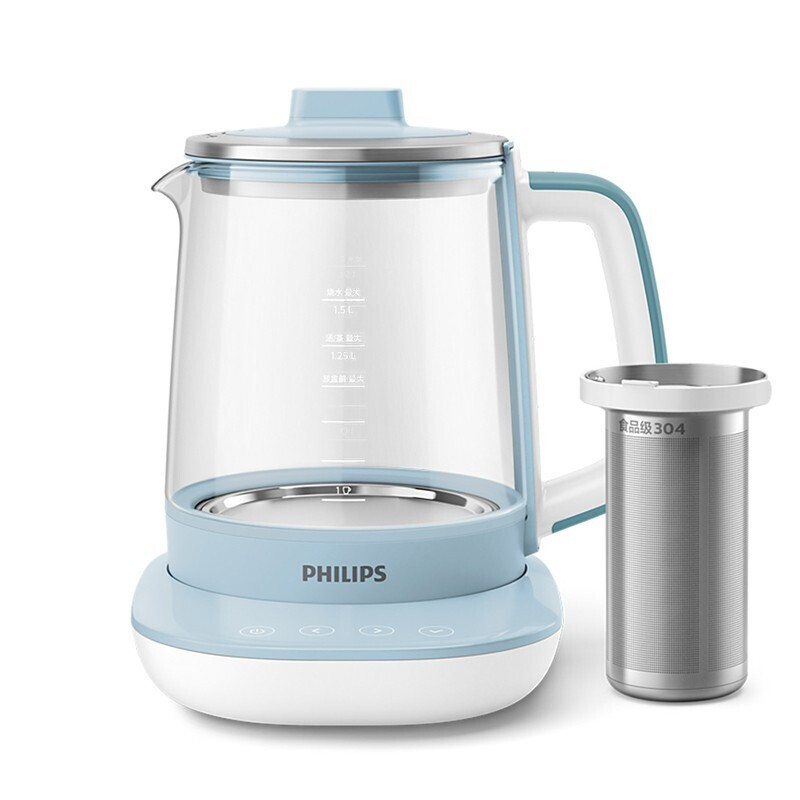 飞利浦(Philips) 养生壶 电水壶玻璃加厚电热水壶 多功能泡花茶壶煮茶器 HD9361/10一体机烧水壶 1.5L