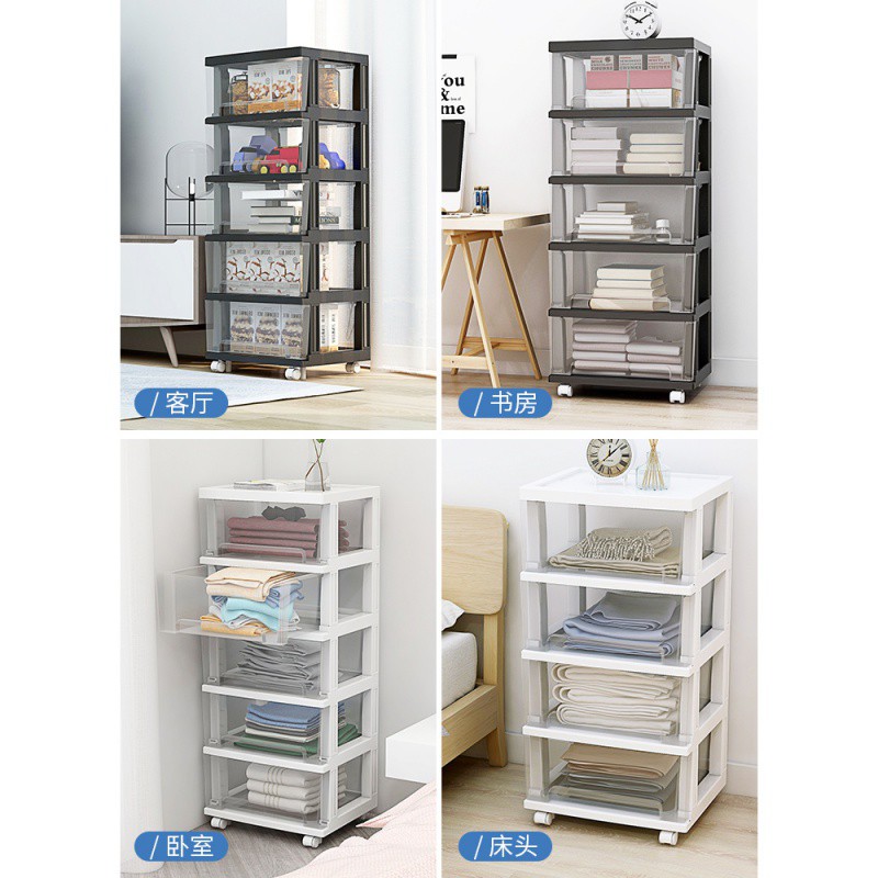 加厚抽屉式收纳箱盒塑料儿童衣柜玩具收纳柜子零食储物透明整理箱收纳柜 三维工匠高清大图