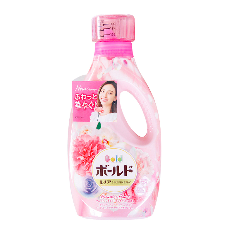 [无荧光剂]宝洁(Procter&Gamble) 日本进口 花香子柔顺花香洗衣液柔顺护色 粉色百花香850g瓶装