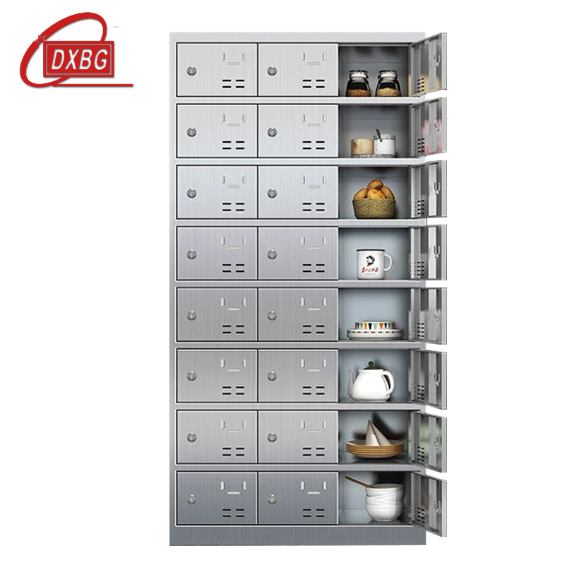 DXBG304不锈钢食堂带锁餐具柜24门碗柜钥匙锁1800*900*350
