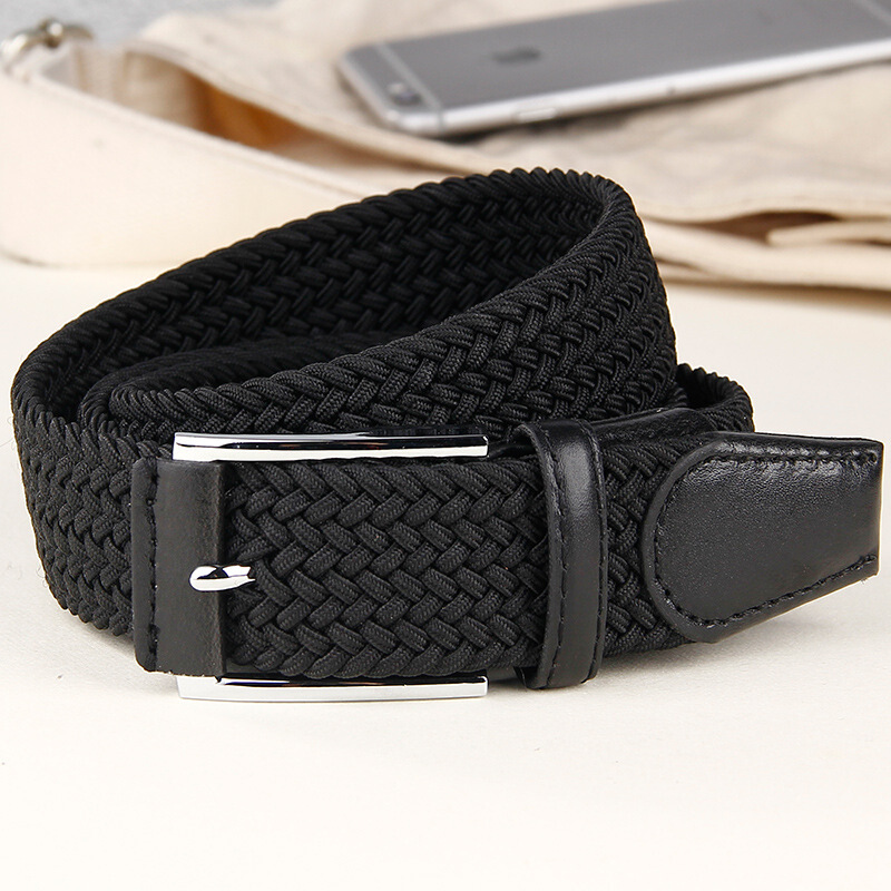 迪鲁奥diluao腰带帆布弹力编织腰带男针扣裤带青年学生韩版松紧时尚