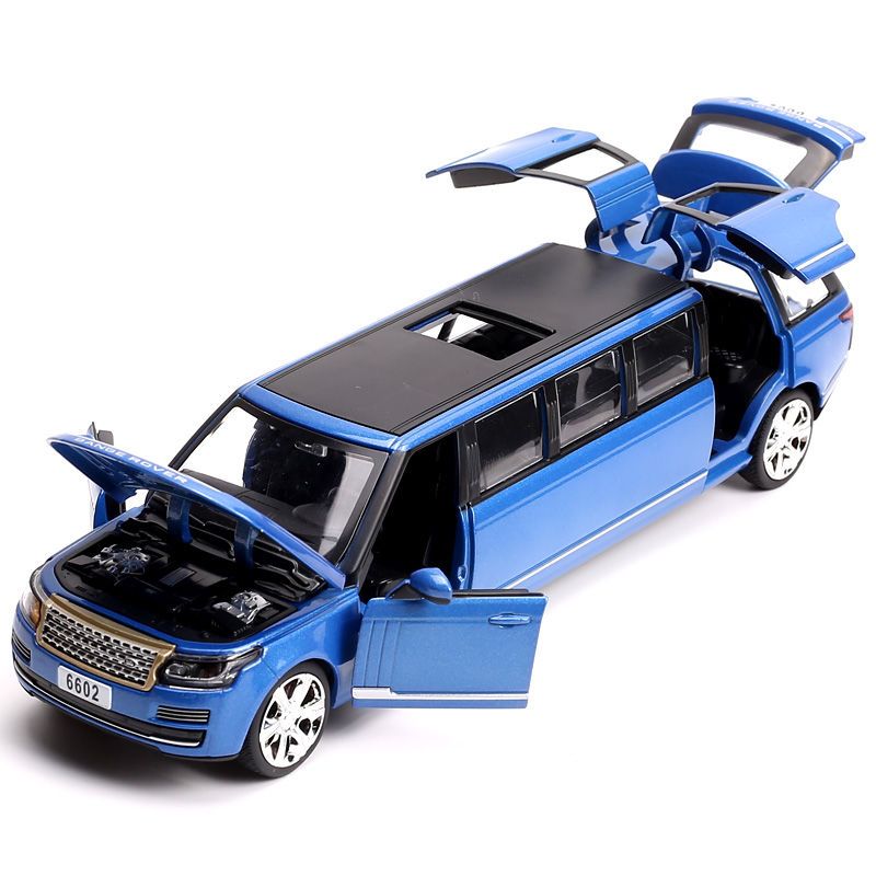 加长版合金车模男孩玩具车仿真汽车模型越野车金属车模型玩具黑色