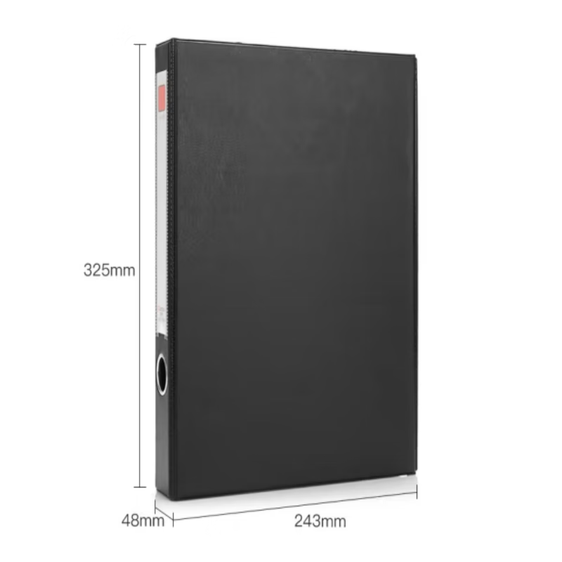 齐心 A1296-X 办公磁扣式PVC档案盒 A4 35mm 黑高清大图
