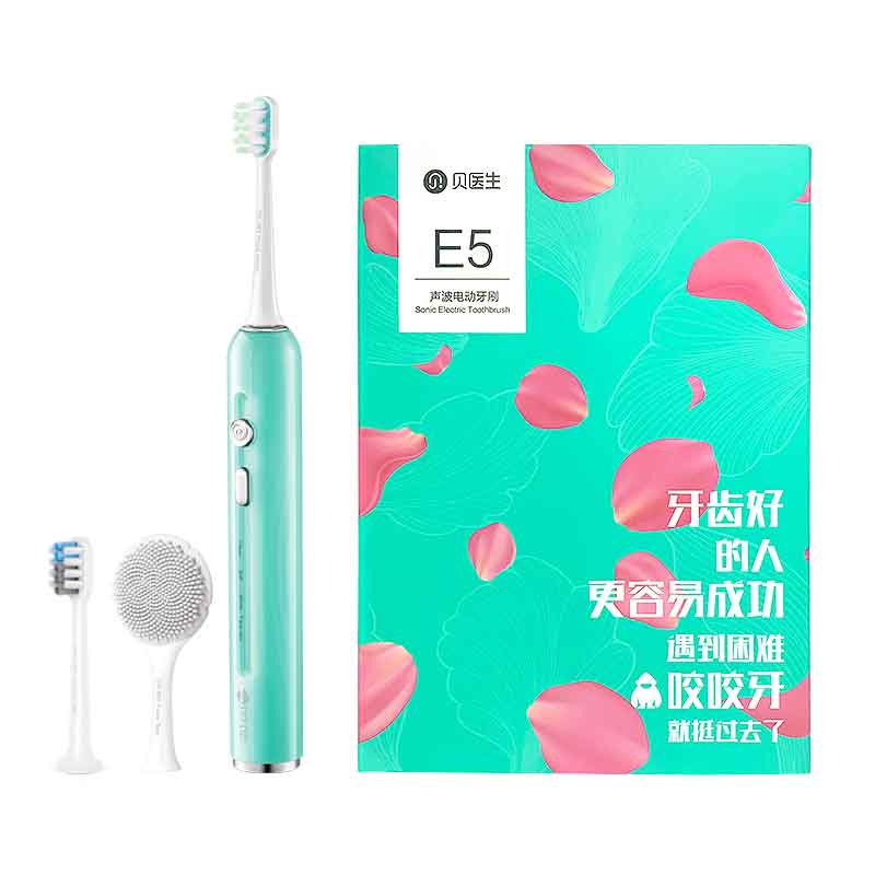 贝医生 声波电动牙刷 充电成人防水软毛E全自动学生情侣款 E5小花瓣电动牙刷 绿色款