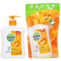 滴露(Dettol)洗手液自然清新500g+送300g补充装