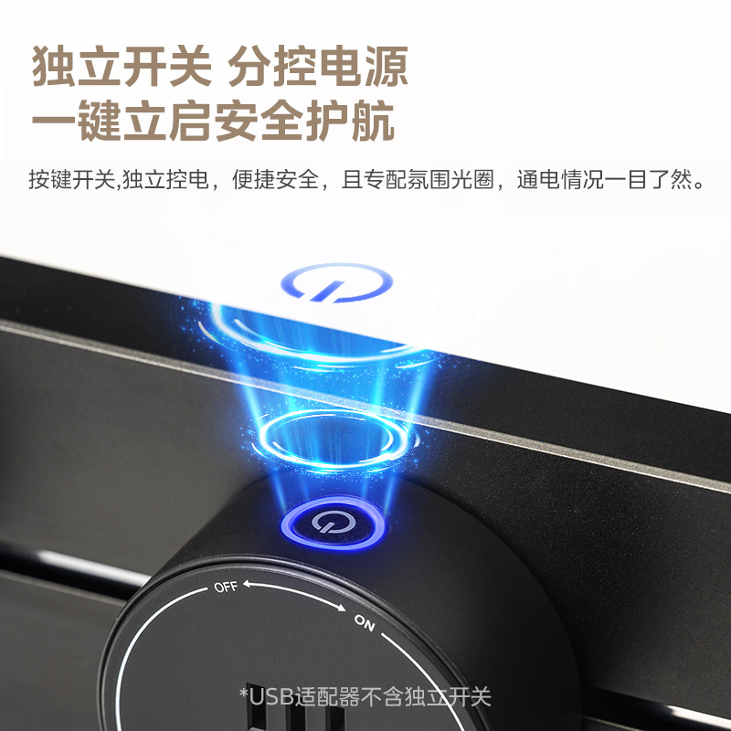 美的(Midea)移动轨道插座家用厨房餐边柜滑动电力轨道排插免打孔轨道插座明装轨道+5孔插座高清大图