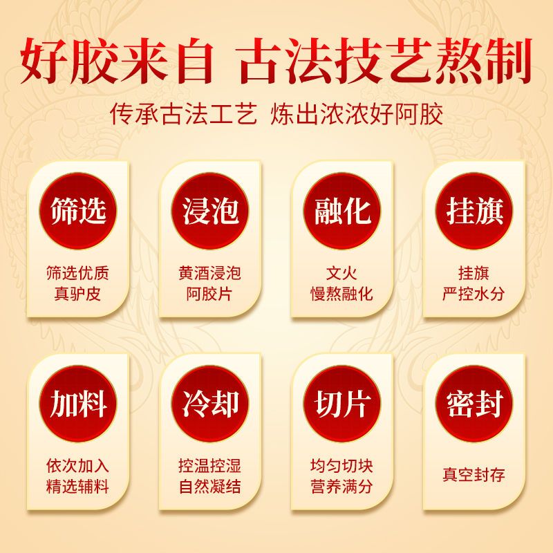 固本堂玫瑰口味阿胶固元糕500克