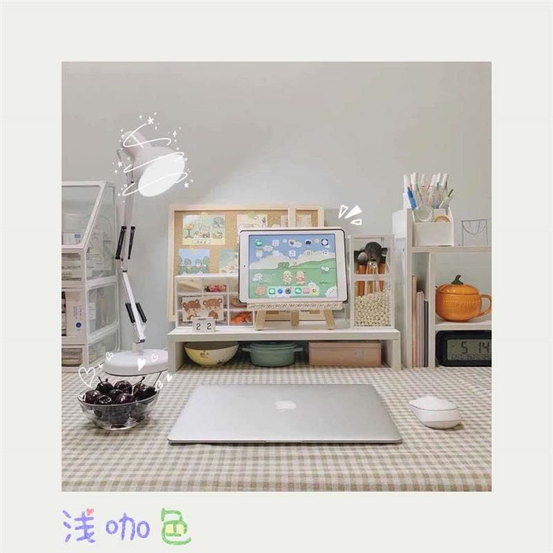 网红桌布ins风手工锁边棉麻格子宿舍少女心餐桌布书桌摆拍背景布图片