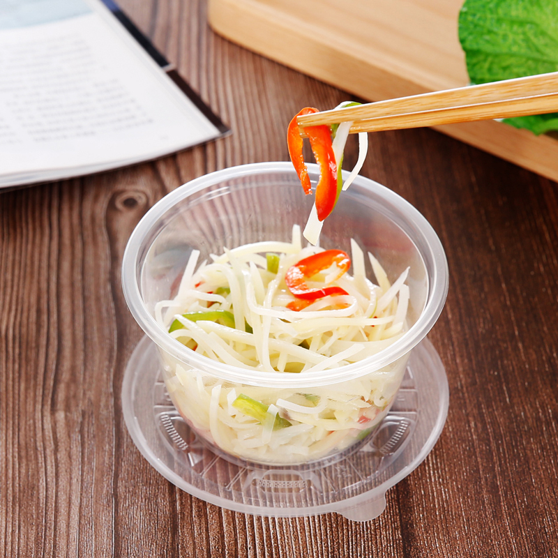 美丽雅 方便餐碗圆型500ml*10套装 一次性餐盒打包盒饭盒快餐盒外卖保鲜盒