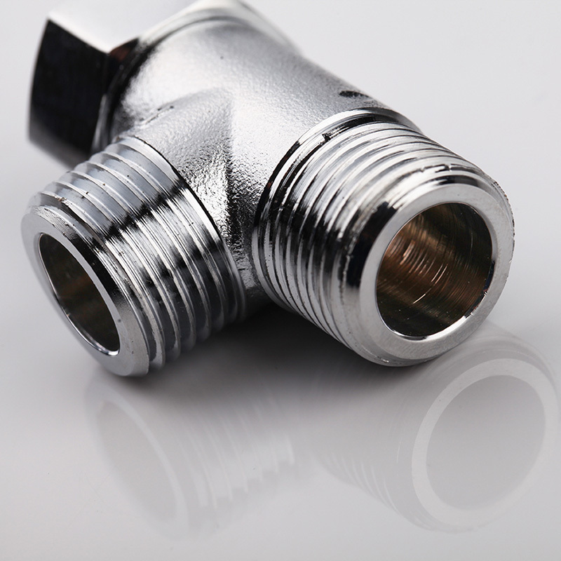 科勒4分精铜活接三通角阀一进二出内外牙转接口分水阀分水器接头