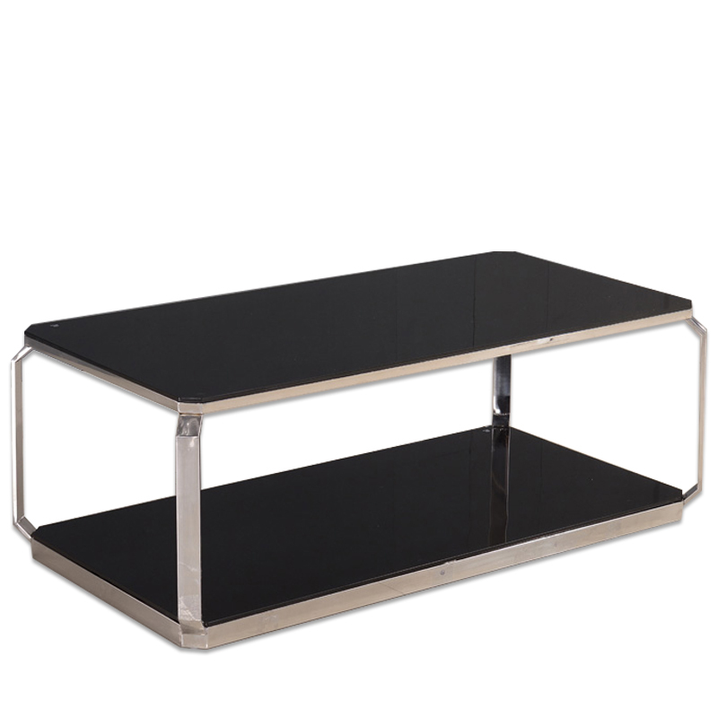 迈亚家具钢化玻璃茶几咖啡桌办公小茶几简约现代不锈钢茶几