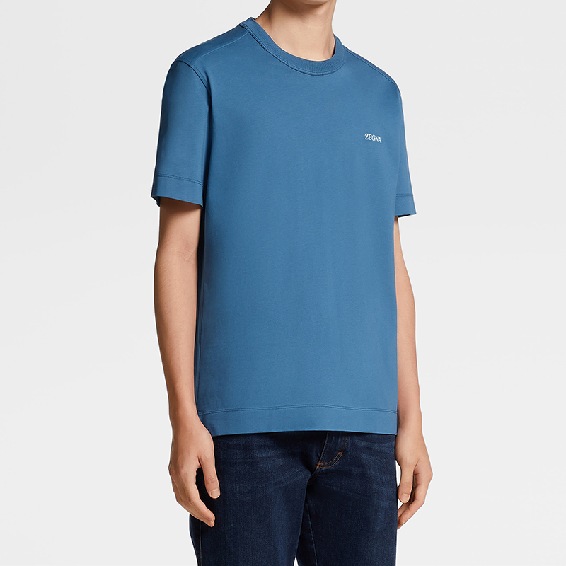 杰尼亚zegna男士棉质圆领短袖t恤ub360a5b760