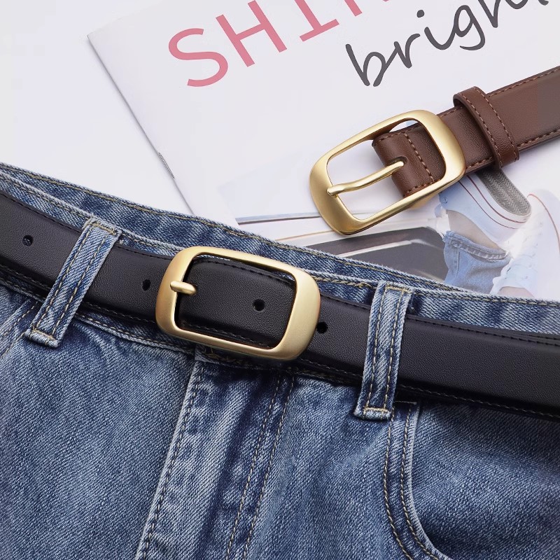 啄木鸟真皮皮带女2025新款牛皮裤带简约百搭韩版配牛仔裤针扣2木高清大图