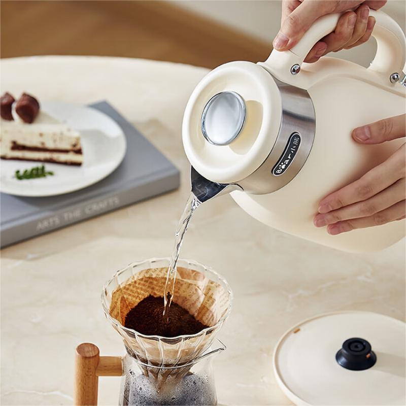 小熊(bear) 电热水壶 1.5L恒温水壶双层防烫 316不锈钢无缝内胆热水壶 ZDH-C15V7 象牙白 / 台
