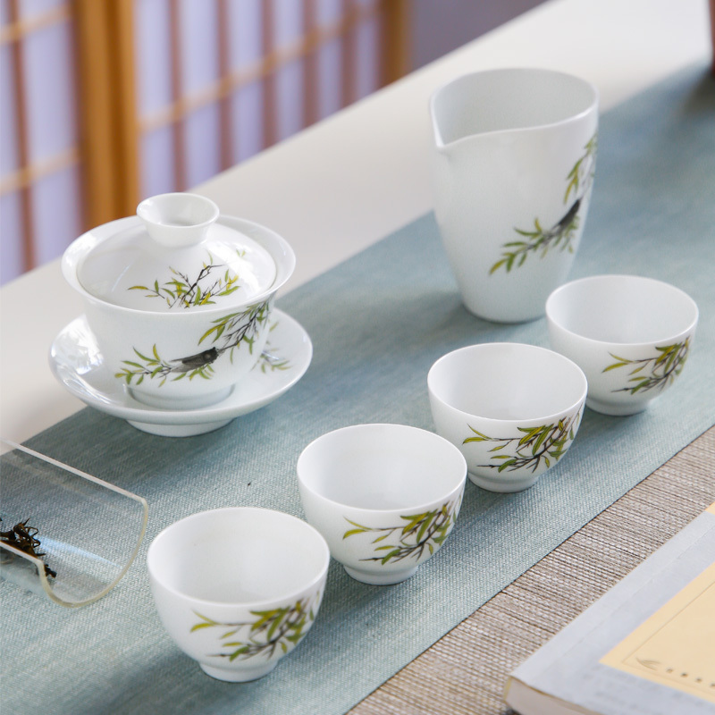 古镇陶瓷景德镇陶瓷家用泡茶茶杯功夫茶具整套套装礼盒6头茶具知夏