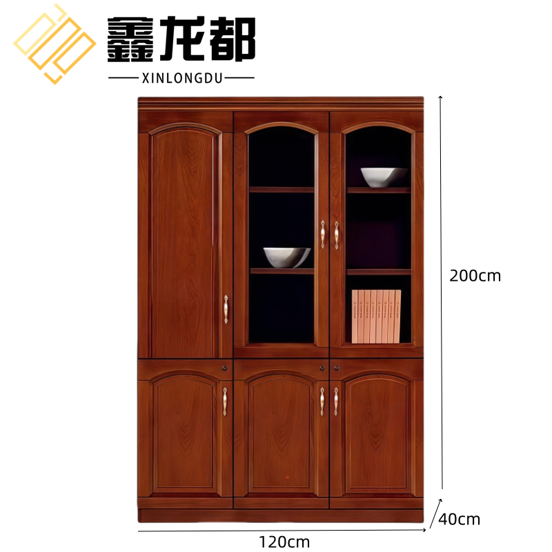 鑫龙都书柜120cm台高清大图