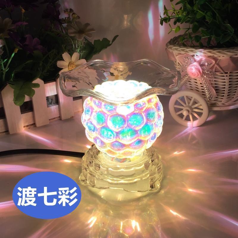 香薰炉熏香精油灯床头卧室家用小夜灯台灯助睡眠插电香薰灯 调光开关透明