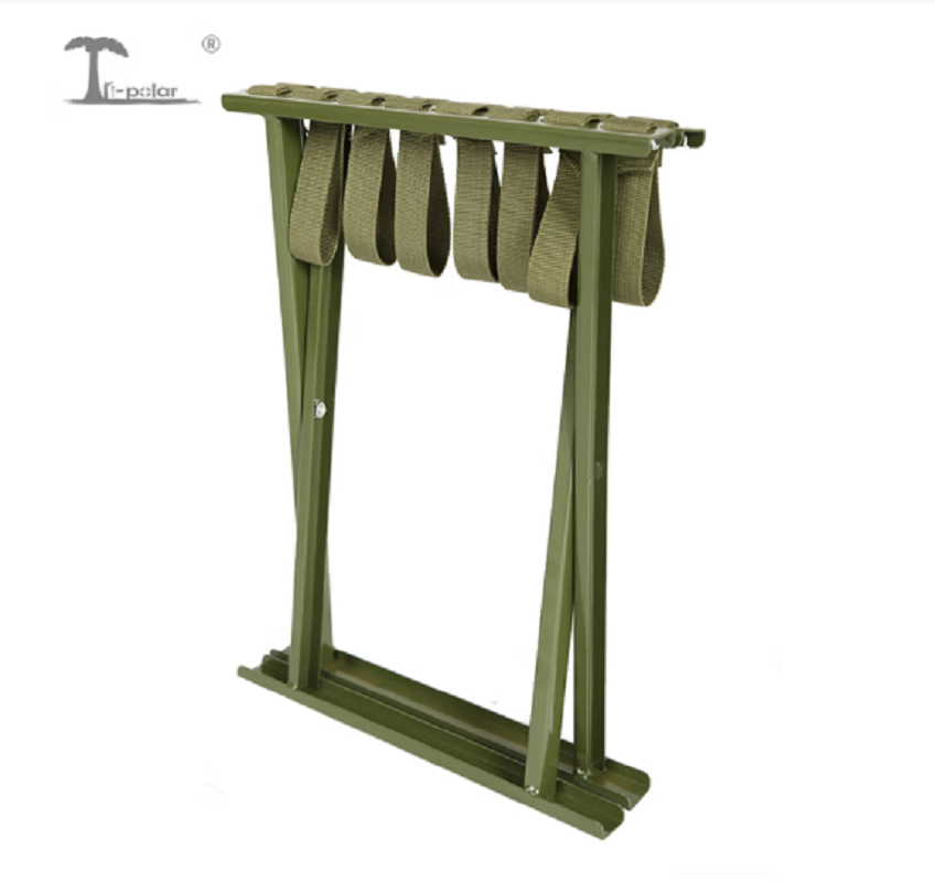 三极户外Tri-polarTP8834 学生军训加厚折叠槽钢马扎 大号 28*24*32cm (单位:把) 军绿色高清大图