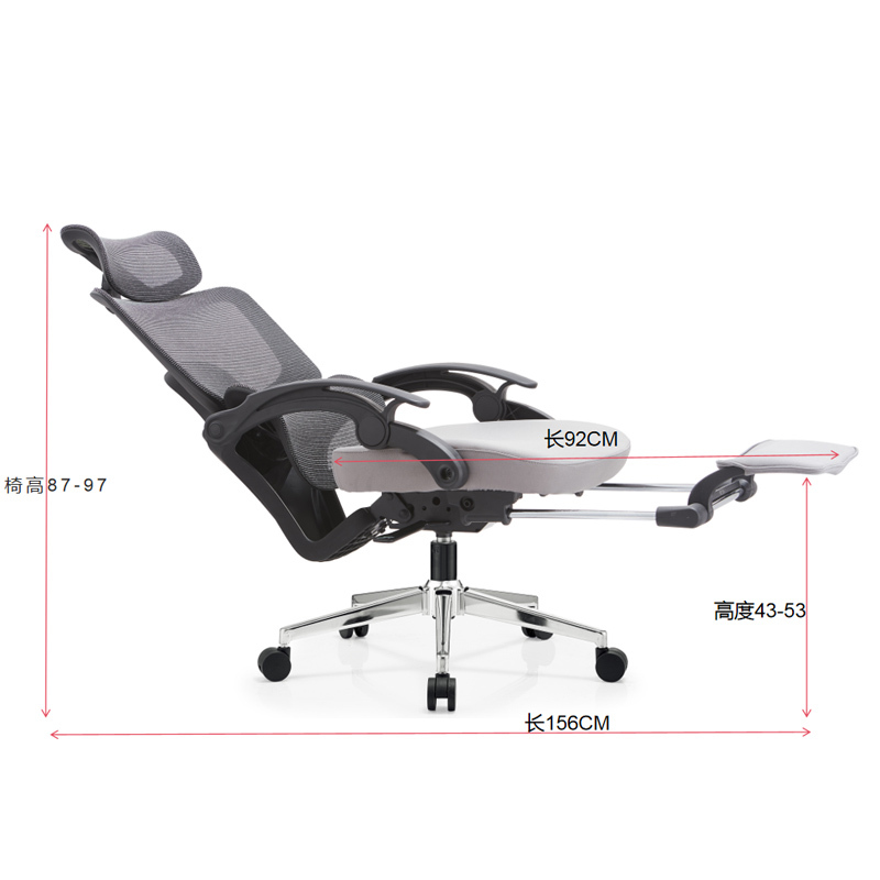 德诚和 办公椅可躺午睡椅久坐电脑椅护腰职员椅 2007A高清大图