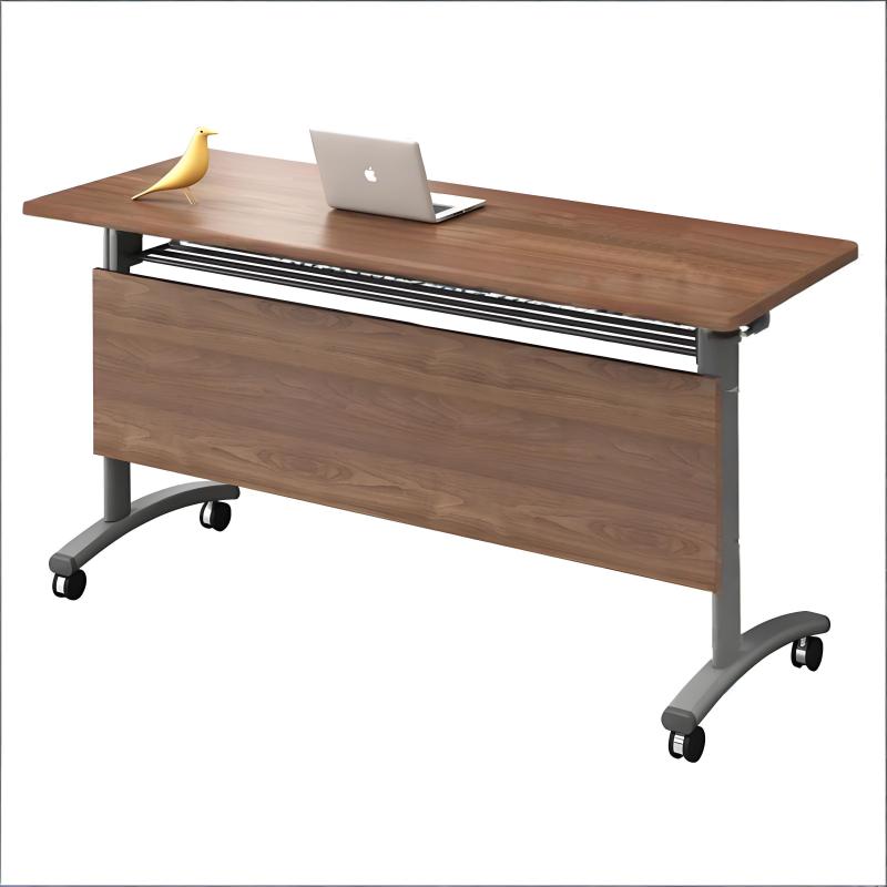 鑫环境 胡桃色折叠培训桌120*60*75CM 带轮可移动培训学习宣传桌 单位 :张高清大图