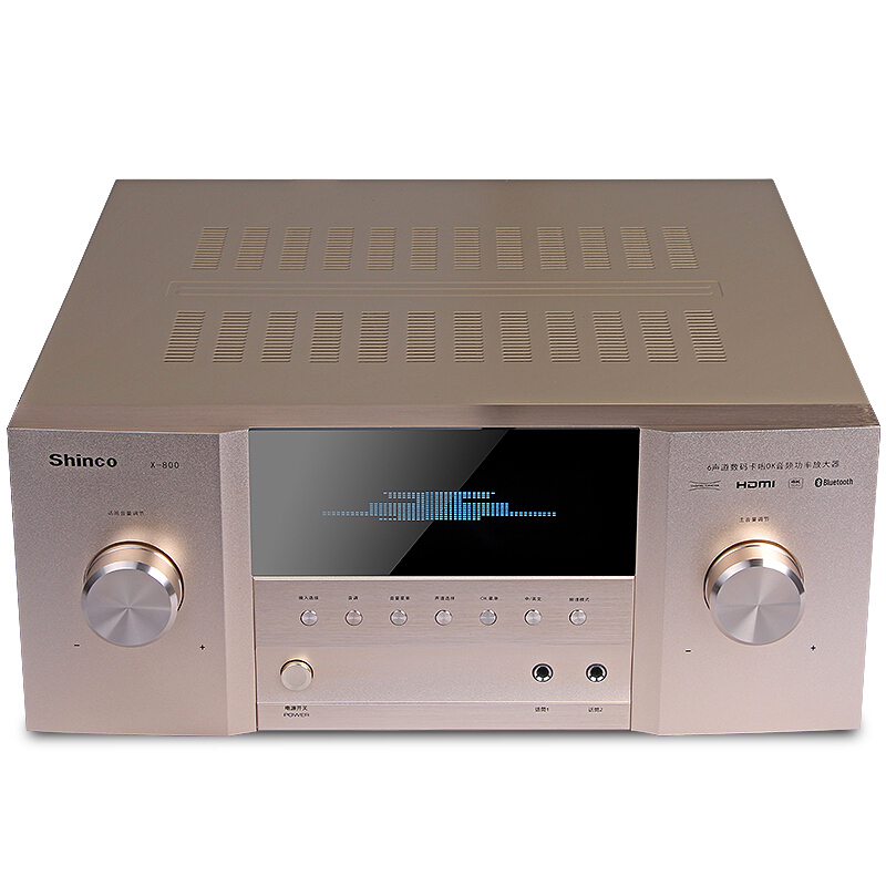 新科(Shinco)X-800 家庭影院5.1功放机 家用HIFI高清HDMI4K/3D音响功放(金色)