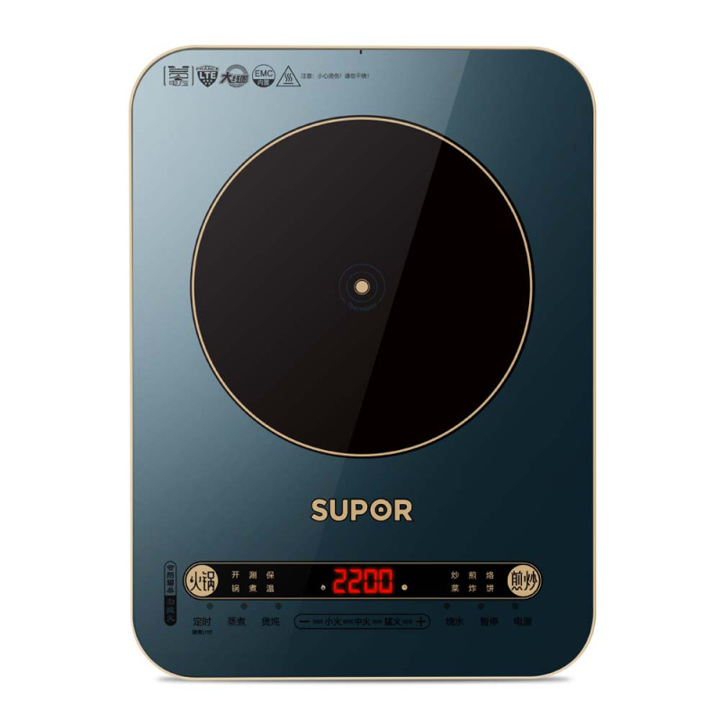 苏泊尔(SUPOR) 电磁炉 C22-IH99 一键匀猛火 193mm线圈盘 炫彩面板 四角C型圆弧防磕 大面板电磁炉