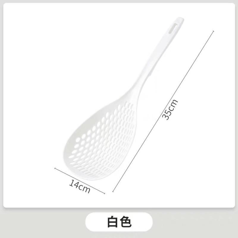 白色 家用厨房大号漏勺捞面捞饺子捞油渣勺多功能耐高温沥水过滤网塑料