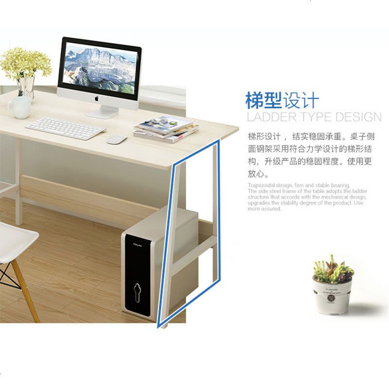 电脑桌书桌台式桌家用卧室经济型办公桌子写字台儿童学习桌办公台 升级版120*50cm 黑柳木色图片