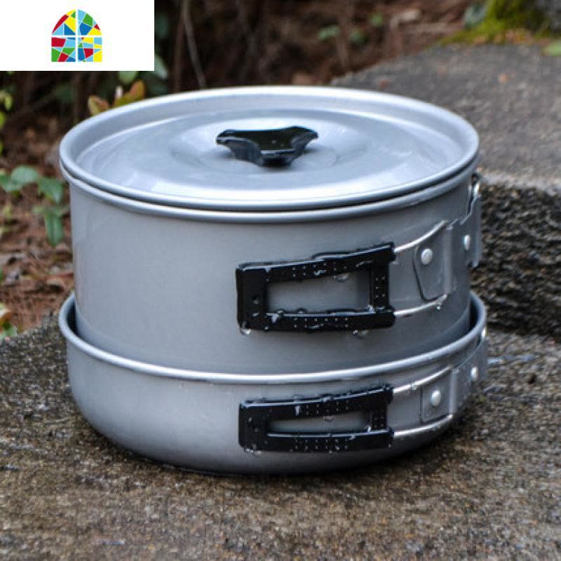 户外2-3人4-5人套锅便携炉头锅具套装 多人不粘锅野营野炊炊具 FENGHOU DS-101(单人)图片