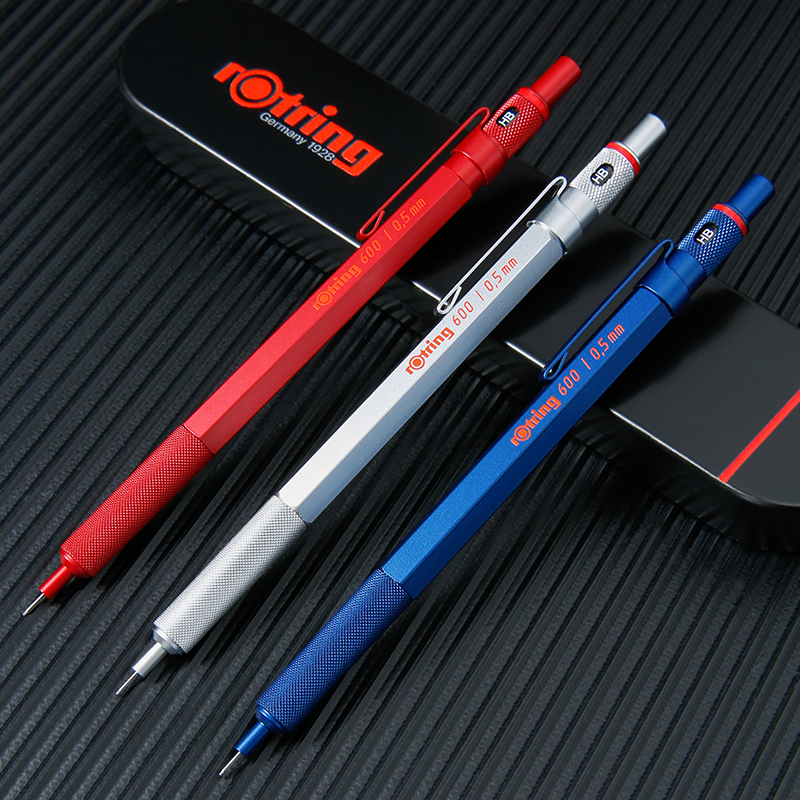 红环(rOtring)自动铅笔 600系列黑色0.5mm 学生文具绘图素描绘画活动铅笔全金属笔身防震防断铅