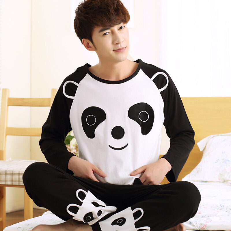 波迷娜bomina男士睡衣季长袖卡通青少年学生服套装