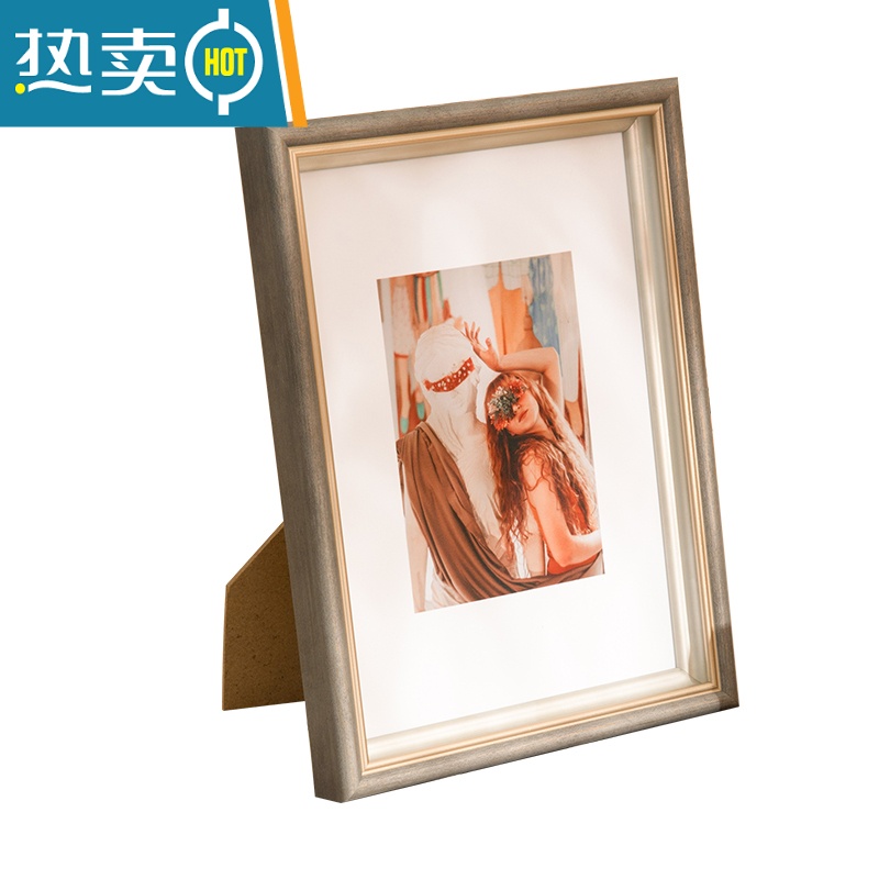 敬平北欧双色轻奢6寸7寸8 10寸摆台客厅卧室相片框架冲洗照片做成相框 星空灰 A4摆桌+挂墙[21*29.7cm]高清大图