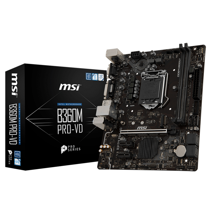 微星（MSI）B360M PRO-VD 游戏电脑主板 支持八代I3 I5处理器（Intel B360/LGA 1151）