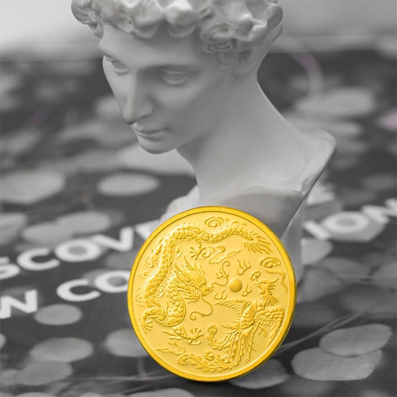 素竹 足金/黄金Au9999金币 新款“龙凤呈祥”8克金章 投资金条 投资收藏赠礼 支持回购 “龙凤”8克金章图片