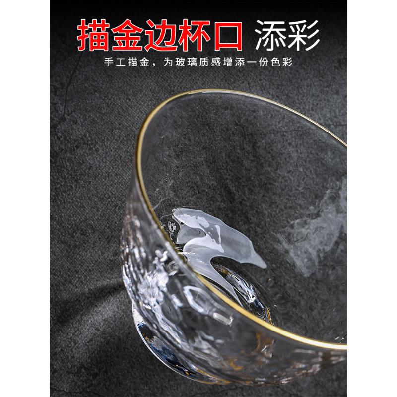 家柏饰(CORATED)品茗杯锤纹玻璃茶杯家用办公喝茶杯日式大容量透明杯190083Z高清大图