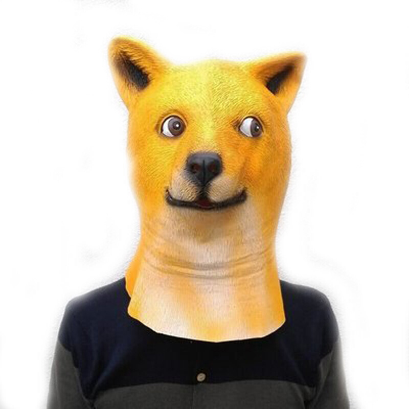 动物面具头套cos马头哈士奇驴面具猩猩猴狗头抖音搞笑直播道具