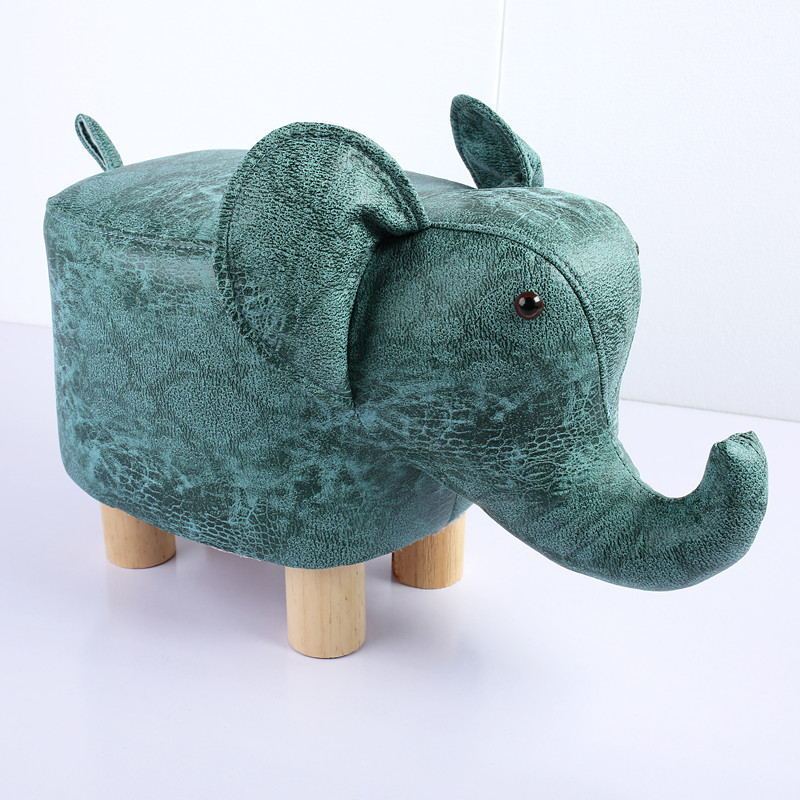 创意时尚大象凳河马凳小牛凳换鞋凳小凳子儿童卡通凳实木动物凳子
